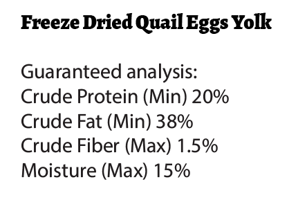 Freeze Dried Quail Egg Yolks
