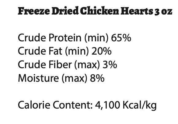 Freeze Dried Chicken Hearts